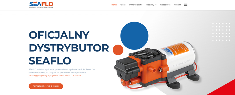 Strona internetowa dystrybutora sprzętu żeglarskiego Seaflo - seaflo-polska.pl