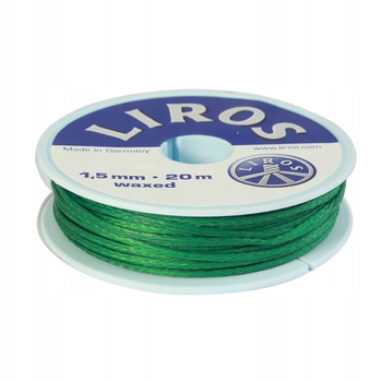 JUZING WOSKOWANY ZIELONY Nić Żeglarska LIROS 1,5mm x 20M - MADE IN GERMANY