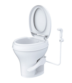 TOALETA STACJONARNA RĘCZNA DO KAMPERA JACHTU + SPRYSKIWACZ - SEAFLO SFRTPH-01-02