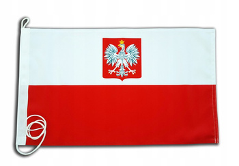 BANDERA FLAGA POLSKA 19x35cm NA JACHT - POLIESTER