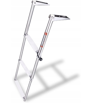 JACHTOWA DRABINKA NIERDZEWNA TELESKOPOWA 3-STOPNIE / Stal A4 WĄSKA