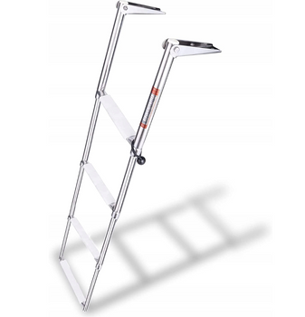 JACHTOWA NIERDZEWNA DRABINKA TELESKOPOWA 4-STOPNIE Stal A4 - WĄSKA