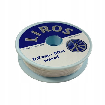 JUZING WOSKOWANY BIAŁY Nić Żeglarska LIROS 0,5mm x 80M - MADE IN GERMANY