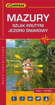 MAPA MAZUR MAZURY SZLAK KRUTYNI i JEZIORO ŚNIARDWY