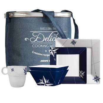 ZESTAW NACZYŃ KWADRATOWYCH Z MELAMINY 6 OS. 25 EL.15146 NORTHWIND