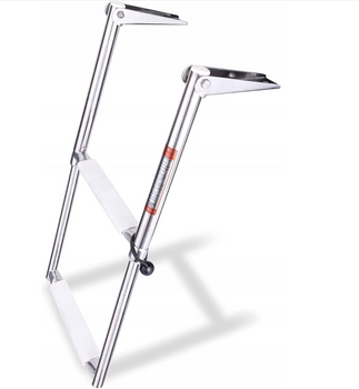 JACHTOWA DRABINKA NIERDZEWNA TELESKOPOWA 2-STOPNIE / Stal A4 WĄSKA