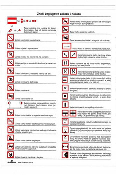 NAKLEJKA ZNAKI ŻEGLUGOWE ZAKAZU I NAKAZU