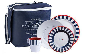 ZESTAW NACZYŃ VENEZIA Z MELAMINY 6 OS. 24 EL. 68144