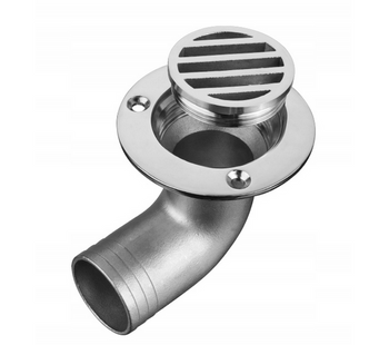 ODPŁYW KĄTOWY WODY Z KOKPITU JACHOWEGO NIERDZEWNY NA RURĘ 38mm - SEAFLO SFCD-02