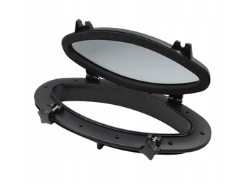 BULAJ HERMETYCZNY ELIPTYCZNY OKNO ELIPTYCZNE CZARNE 410 x 220mm - SEAFLO