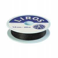 JUZING WOSKOWANY CZARNY Nić Żeglarska LIROS 1,5mm x 20M - MADE IN GERMANY
